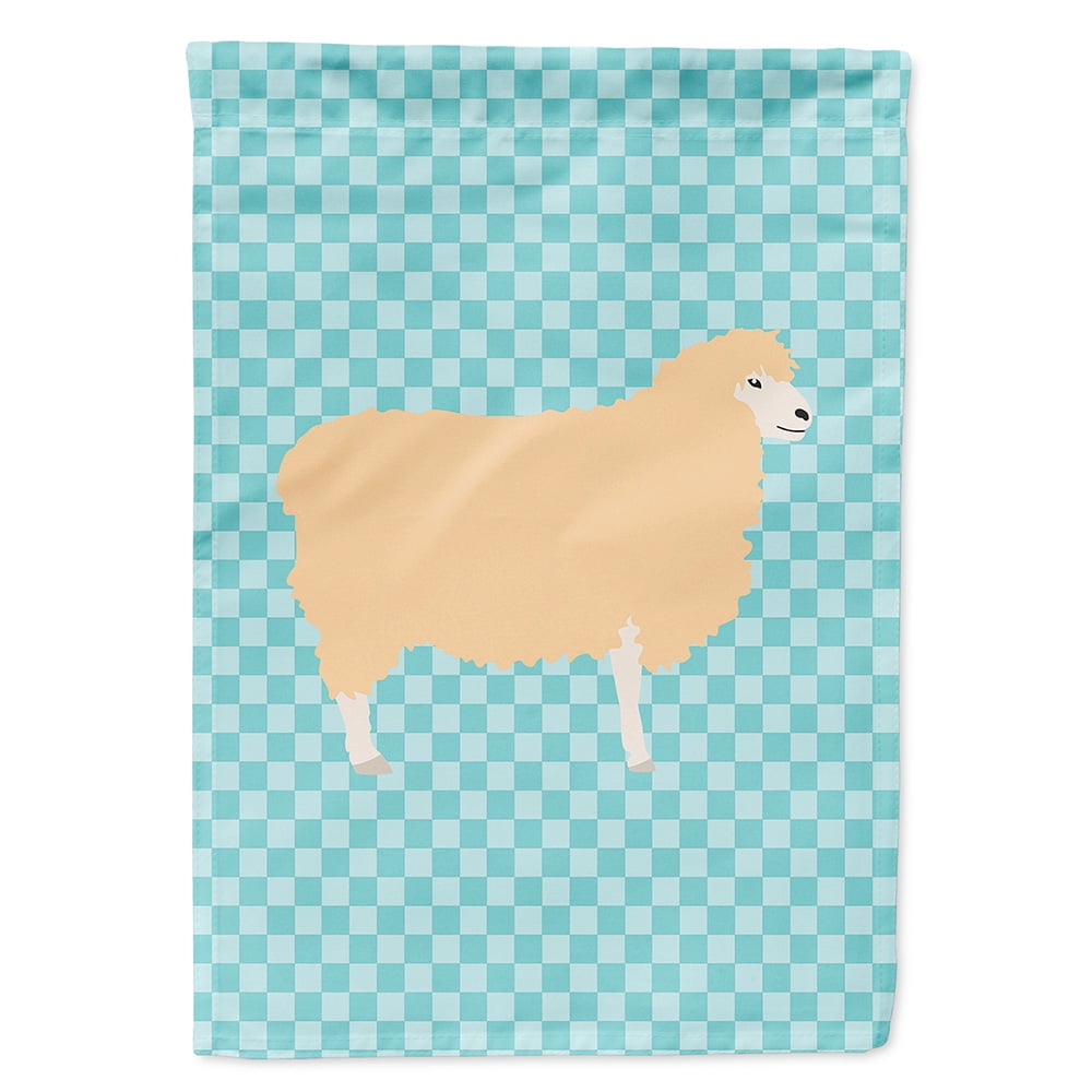 English Leicester Longwool Sheep Blue Check Garden Flag