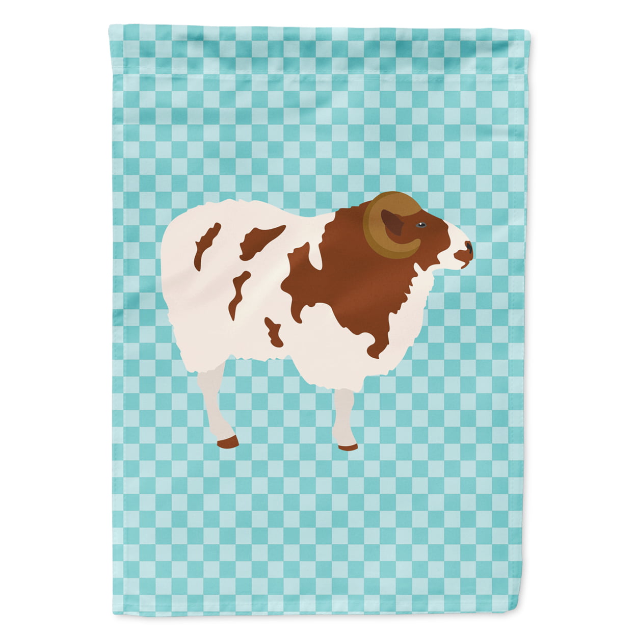Jacob Sheep Blue Check Garden Flag