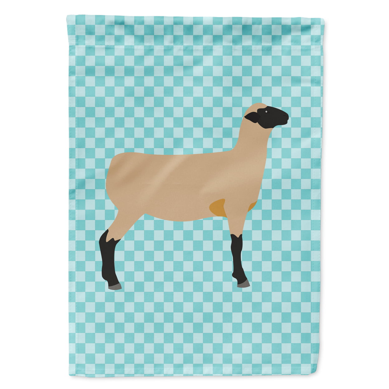 Hampshire Down Sheep Blue Check Garden Flag