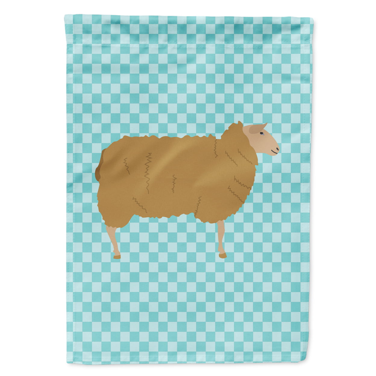 East Friesian Sheep Blue Check Garden Flag - Blue Check