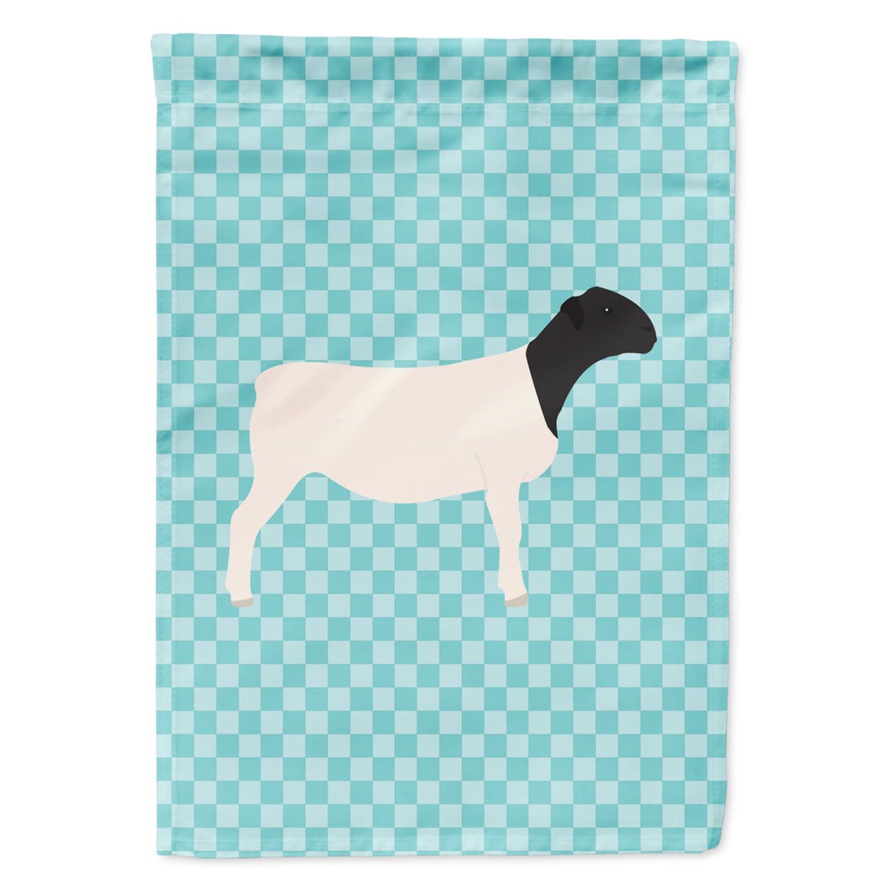 BB8152GF Dorper Sheep Blue Check Garden Flag