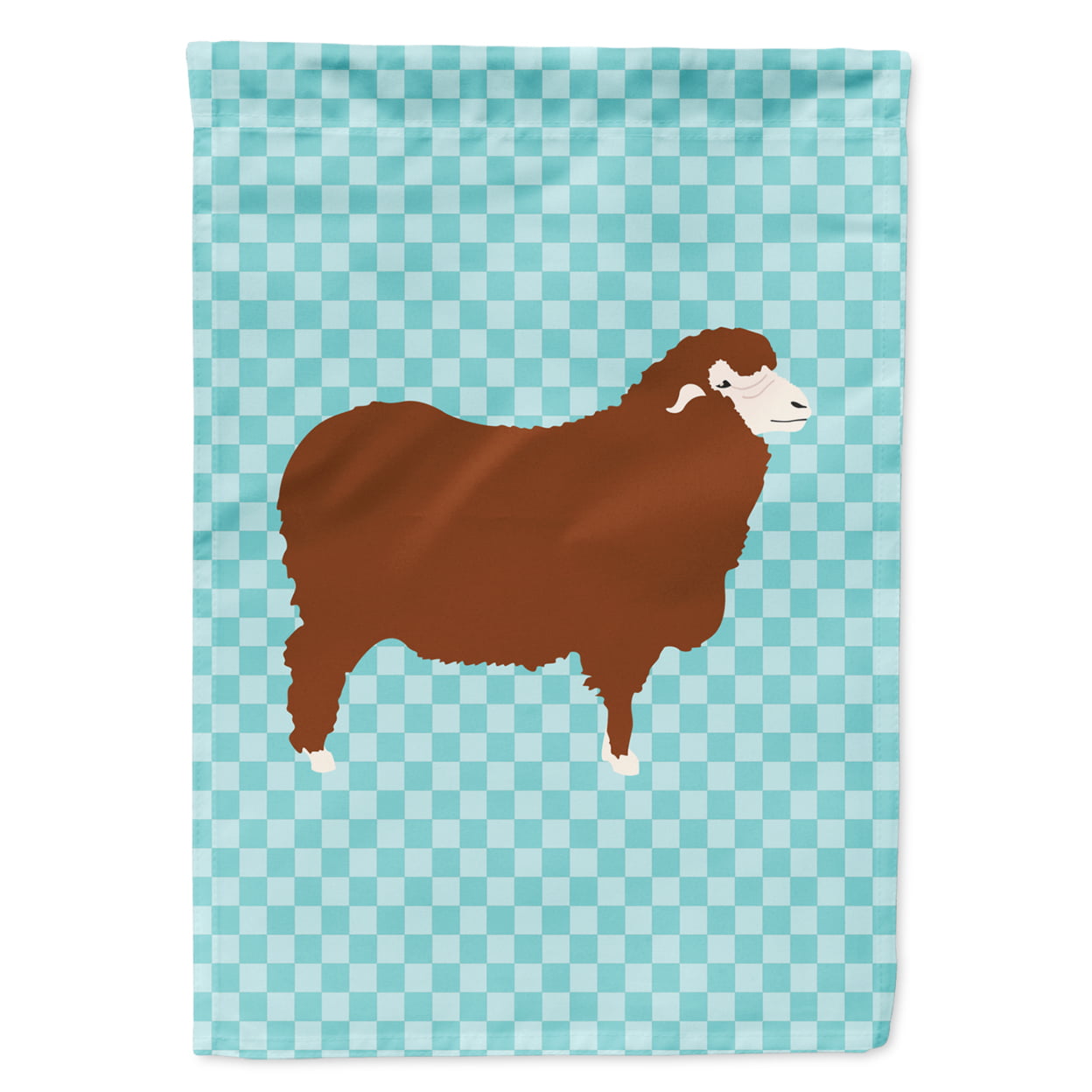 Merino Sheep Blue Check Garden Flag