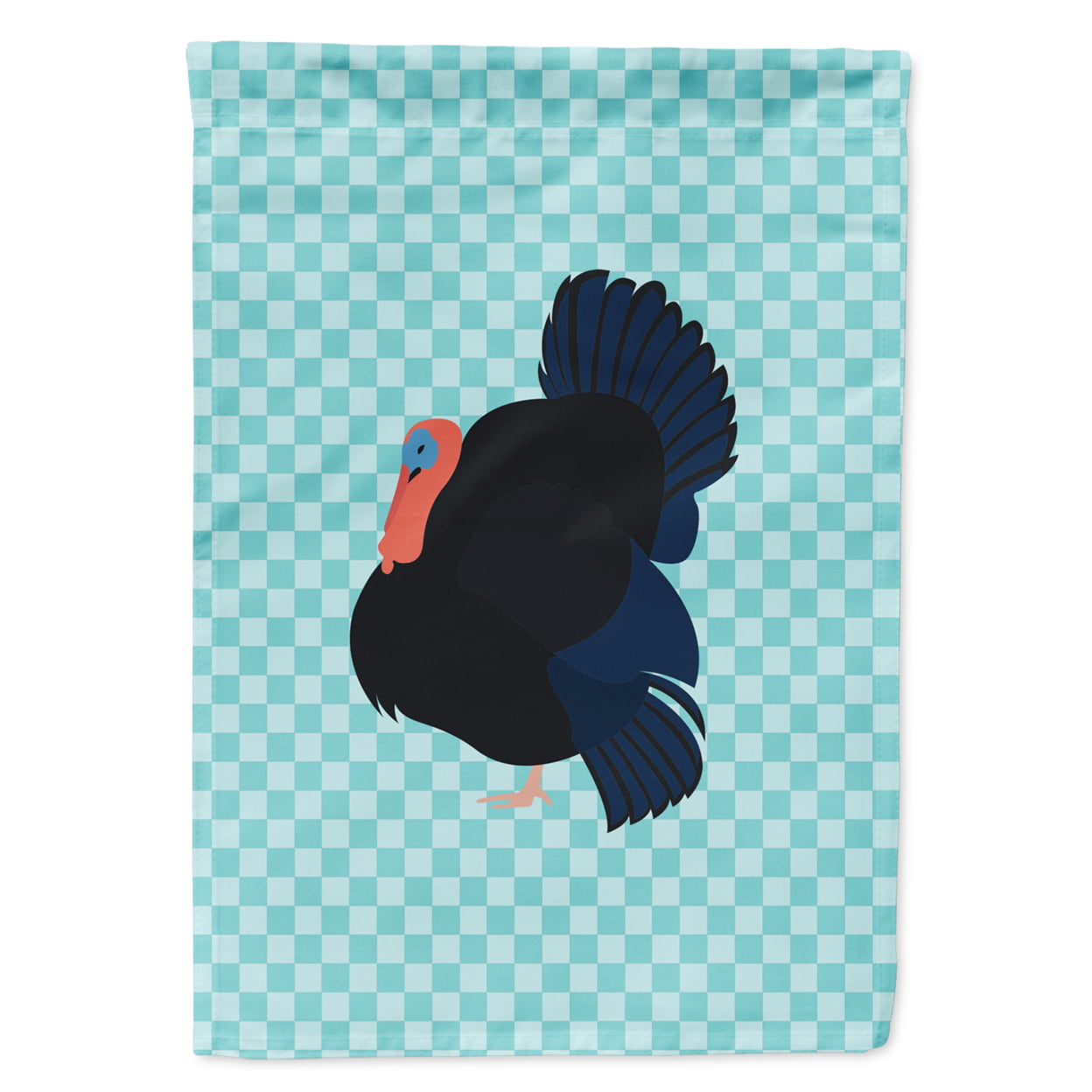 Norfolk Black Turkey Blue Check Garden Flag