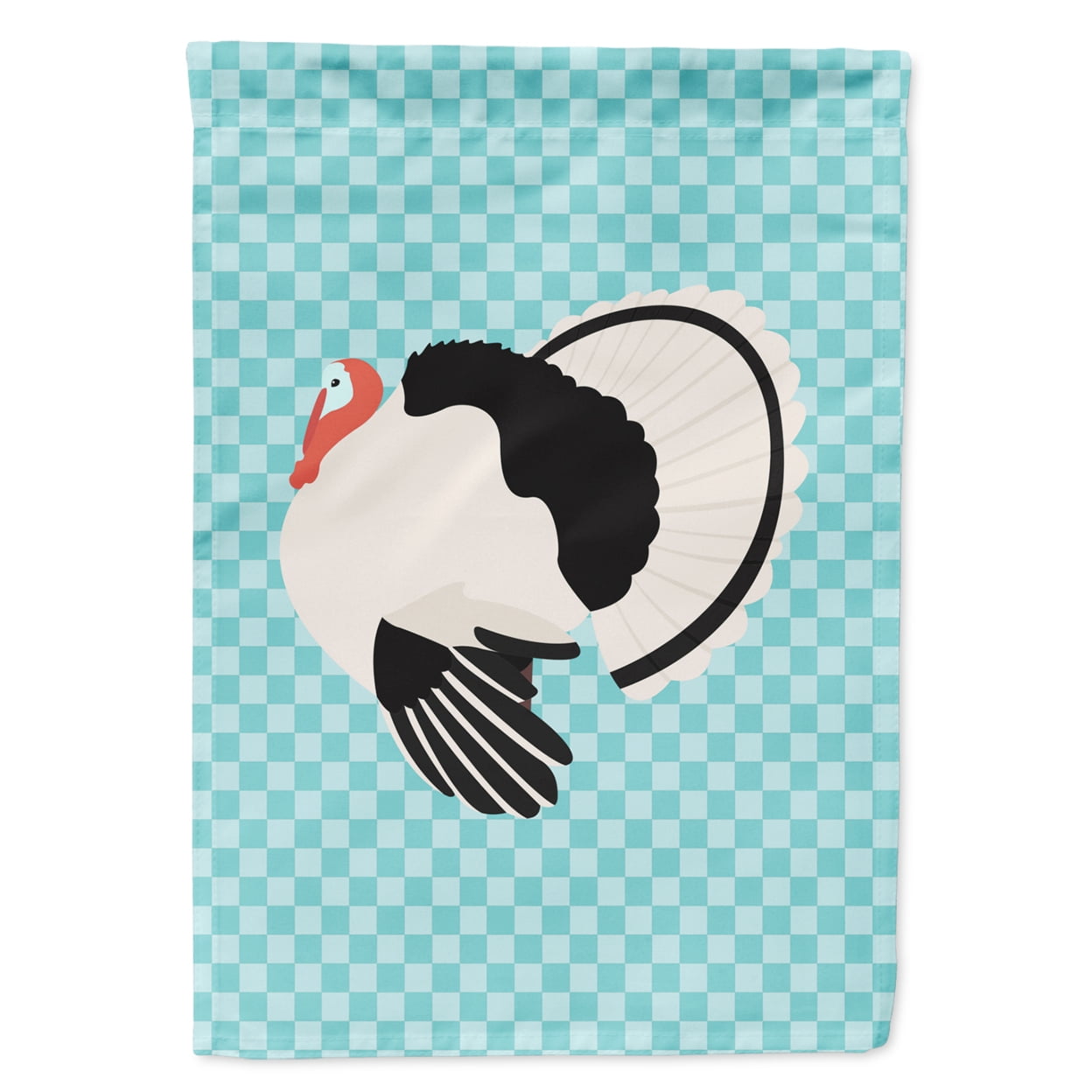 Royal Palm Turkey Blue Check Garden Flag