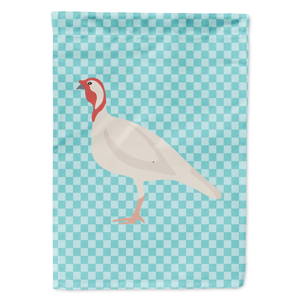 Beltsville Small White Turkey Hen Blue Check Garden Flag