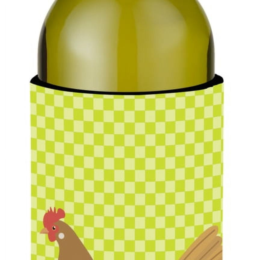 Picture of Carolines Treasures BB7658LITERK Frisian Friesian Chicken Green Wine Bottle Beverge Insulator Hugger