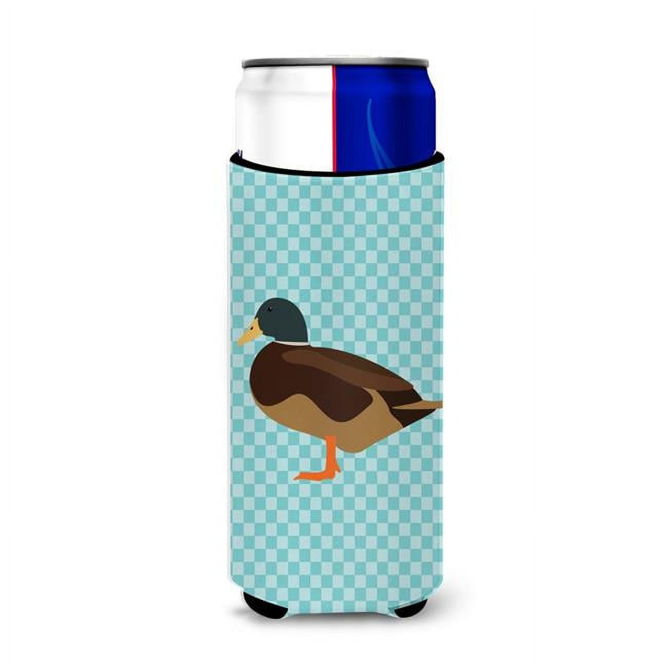 Silver Bantam Duck Blue Check Michelob Ultra Hugger for Slim Cans - Blue Check - Slim Cans
