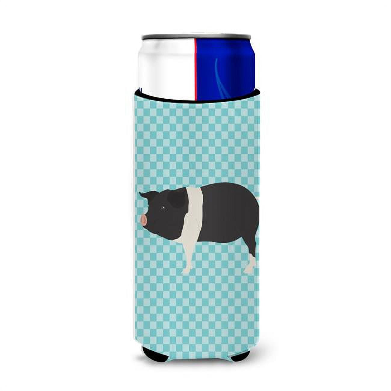 Hampshire Pig Blue Check Michelob Ultra Hugger for Slim Cans