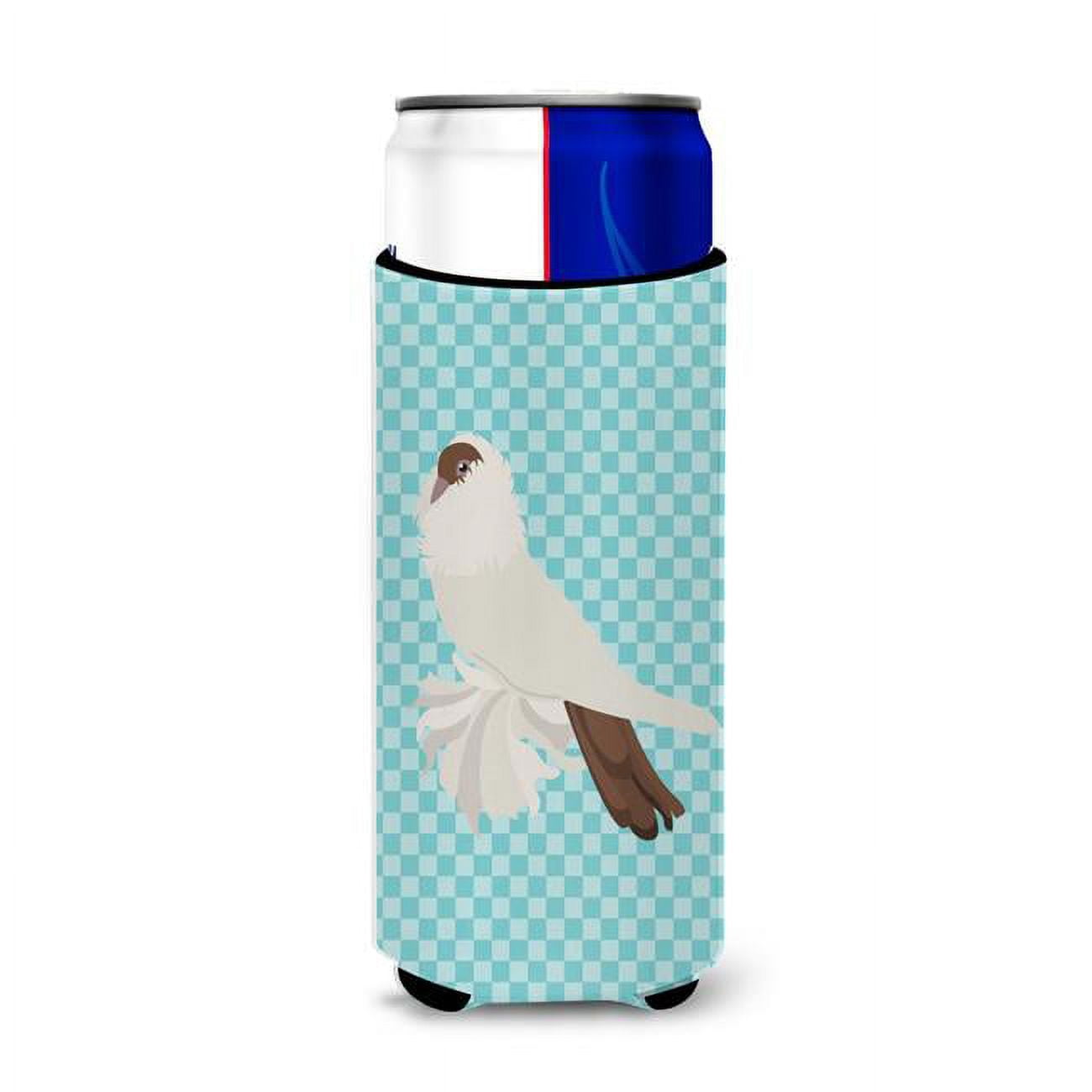 German Helmet Pigeon Blue Check Michelob Ultra Hugger for Slim Cans - Blue Check - Slim Cans