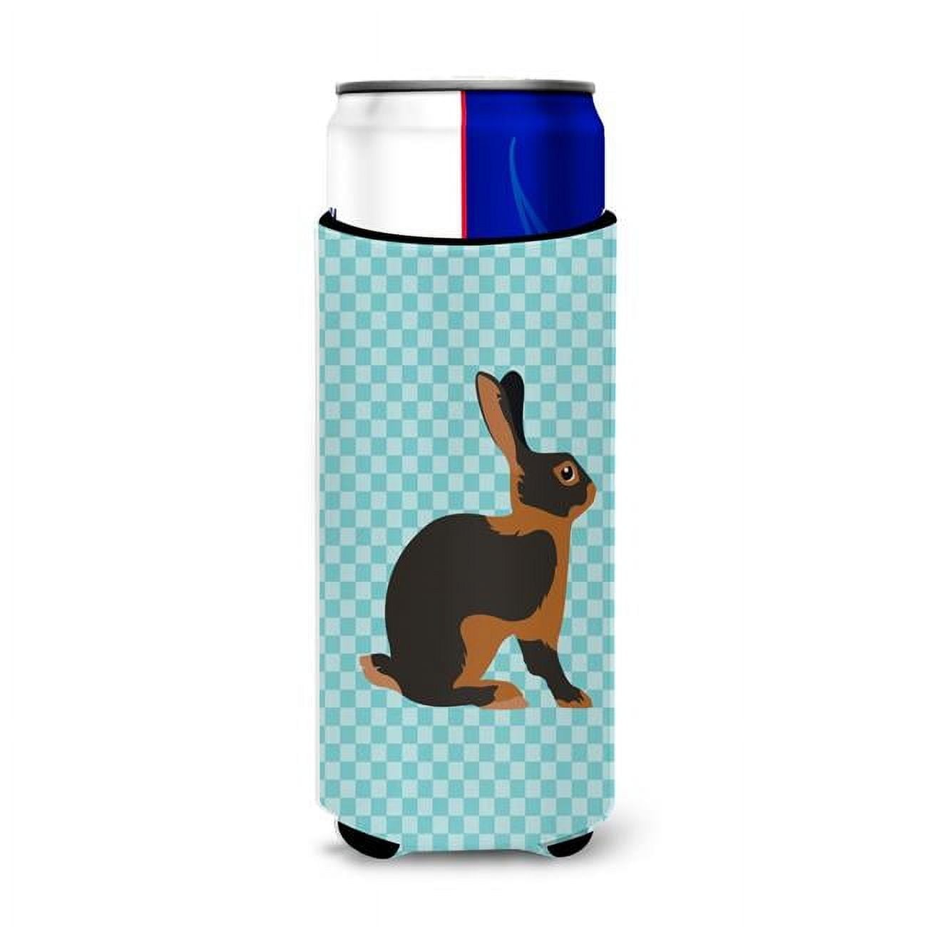 Tan Rabbit Blue Check Michelob Ultra Hugger for Slim Cans
