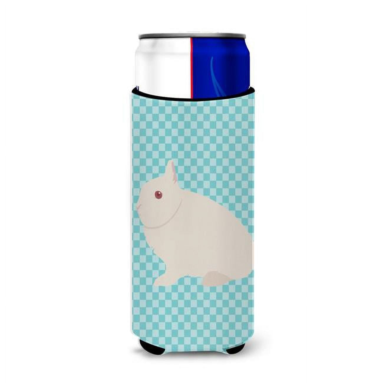 Hermelin Rabbit Blue Check Michelob Ultra Hugger for Slim Cans