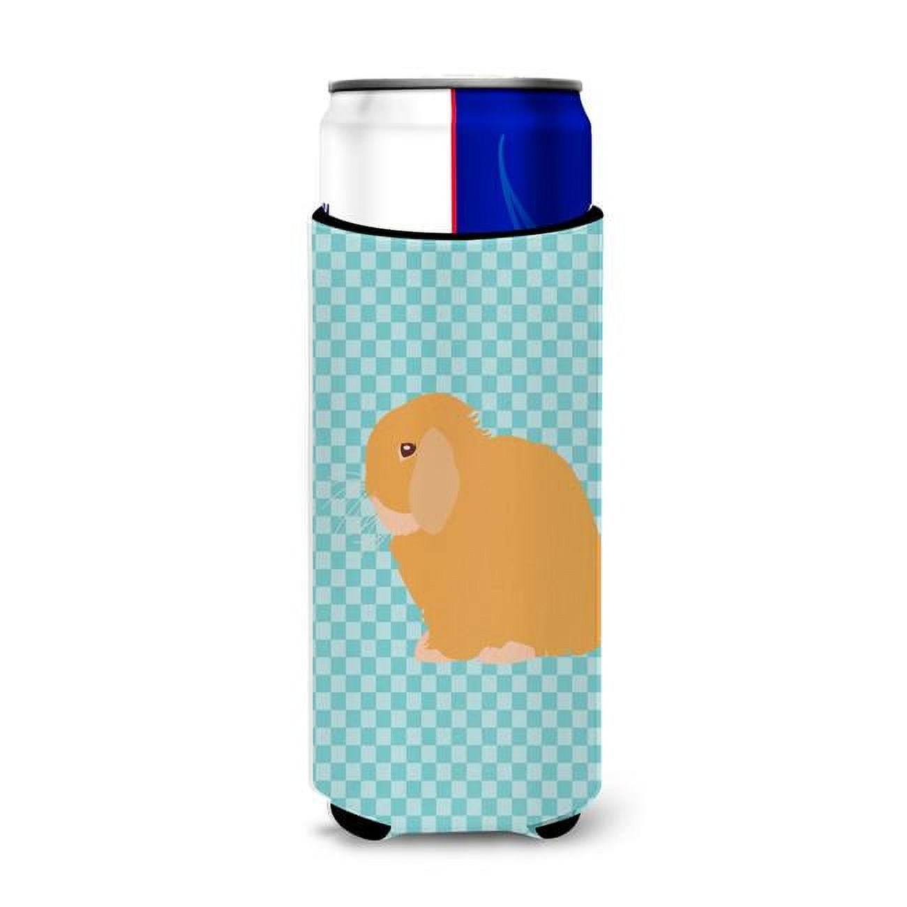 Holland Lop Rabbit Blue Check Michelob Ultra Hugger for Slim Cans