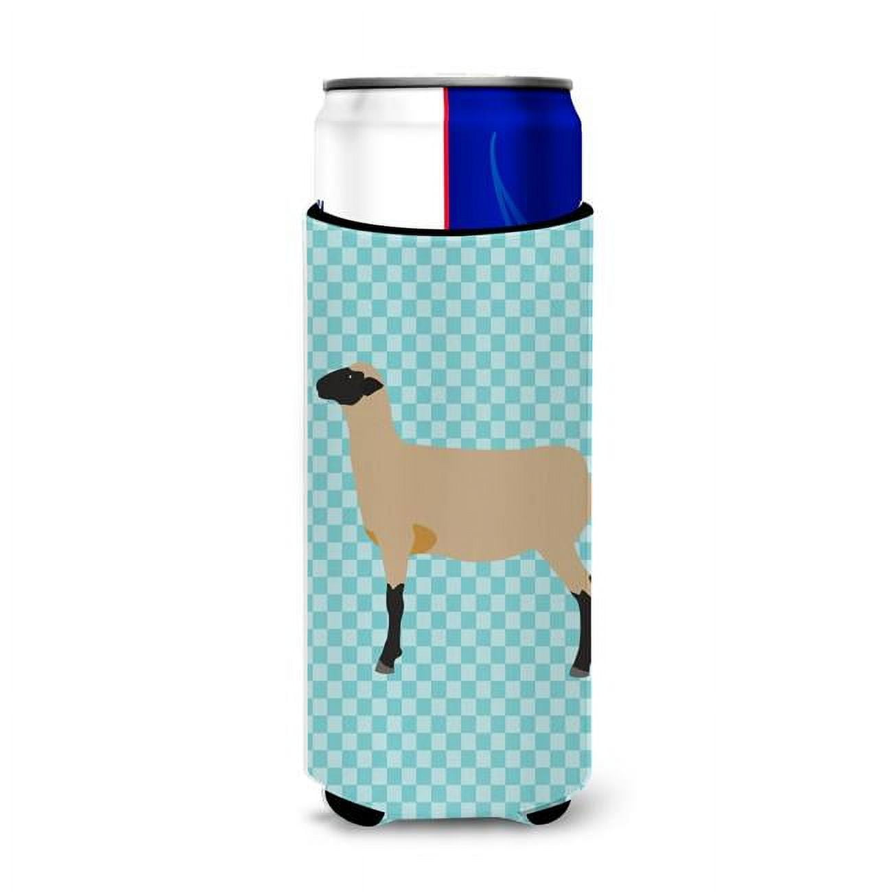 Hampshire Down Sheep Blue Check Michelob Ultra Hugger for Slim Cans - Blue Check - Slim Cans