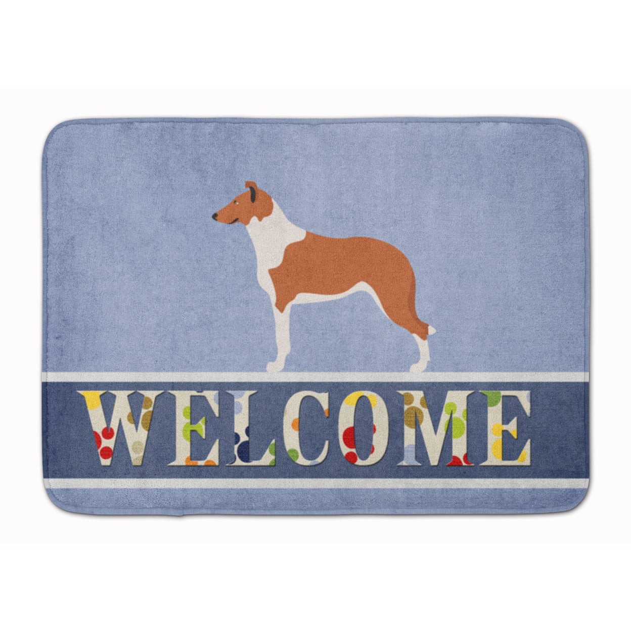 BB8342RUG Smooth Collie Welcome Machine Washable Memory Foam Mat