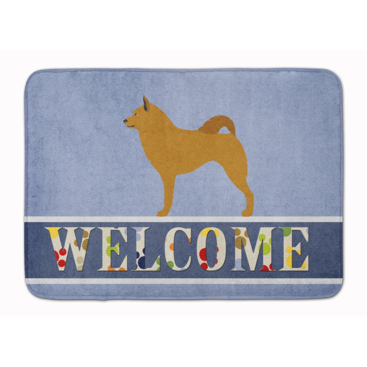 BB8343RUG Finnish Spitz Welcome Machine Washable Memory Foam Mat