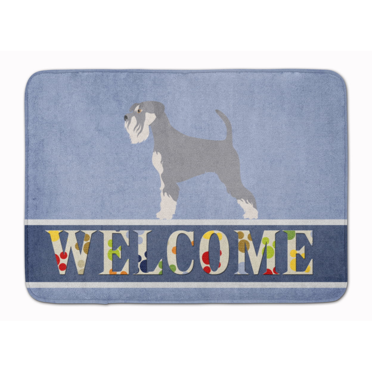 BB8350RUG Schnauzer Welcome Machine Washable Memory Foam Mat