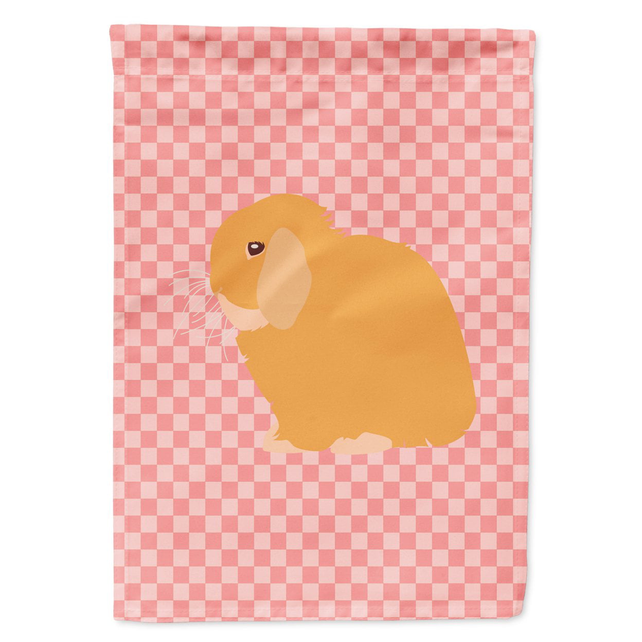 Holland Lop Rabbit Pink Check Garden Flag Size