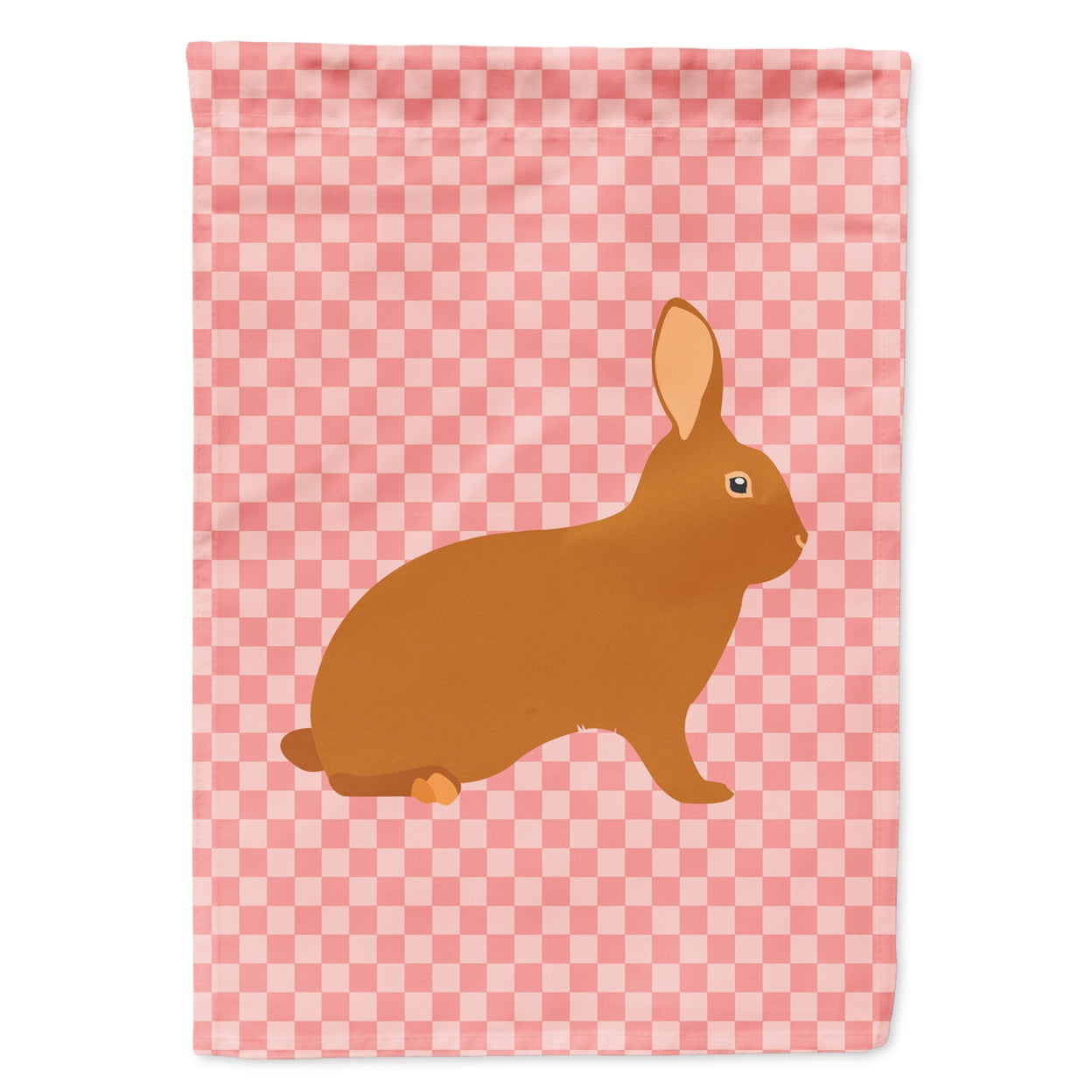 Rex Rabbit Pink Check Garden Flag Size