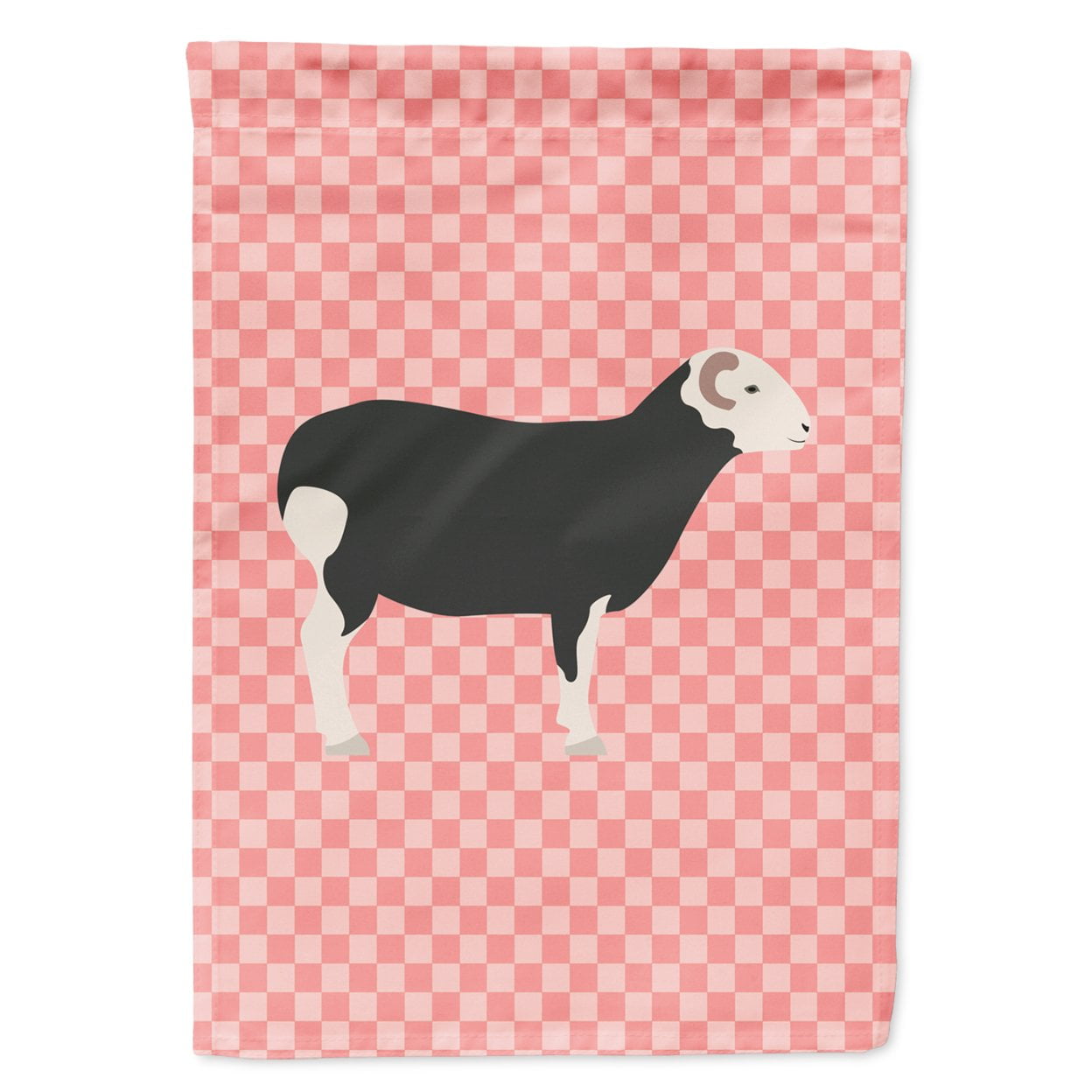 Herwick Sheep Pink Check Garden Flag Size
