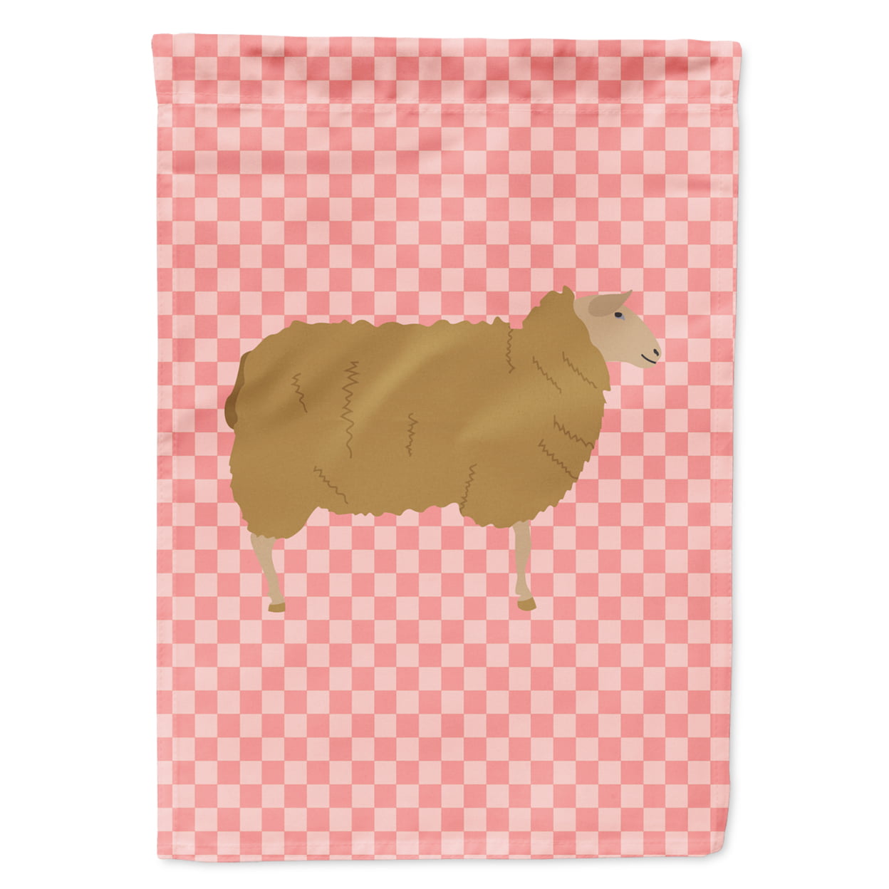 East Friesian Sheep Pink Check Garden Flag Size