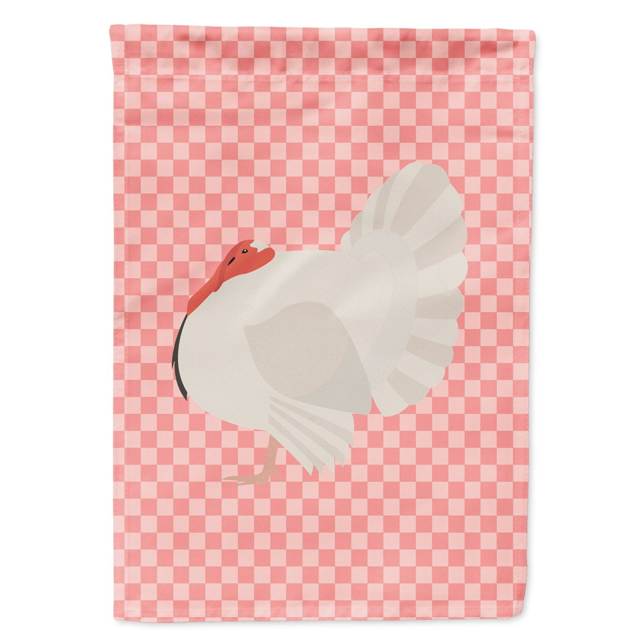 White Holland Turkey Pink Check Garden Flag Size
