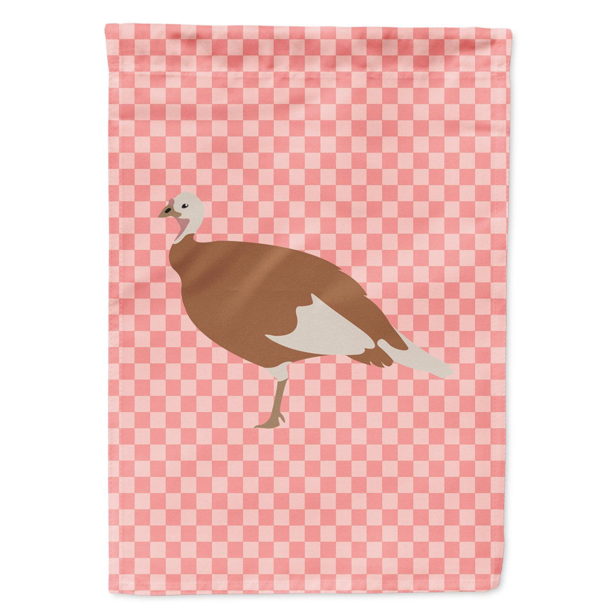 Jersey Buff Turkey Hen Pink Check Garden Flag Size