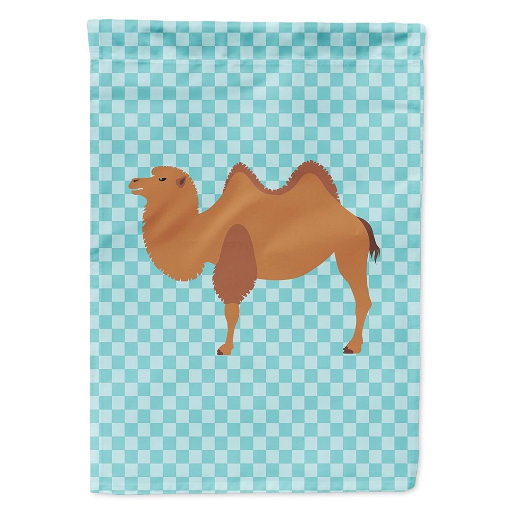 BB7992GF Bactrian Camel Blue Check Garden Flag Size