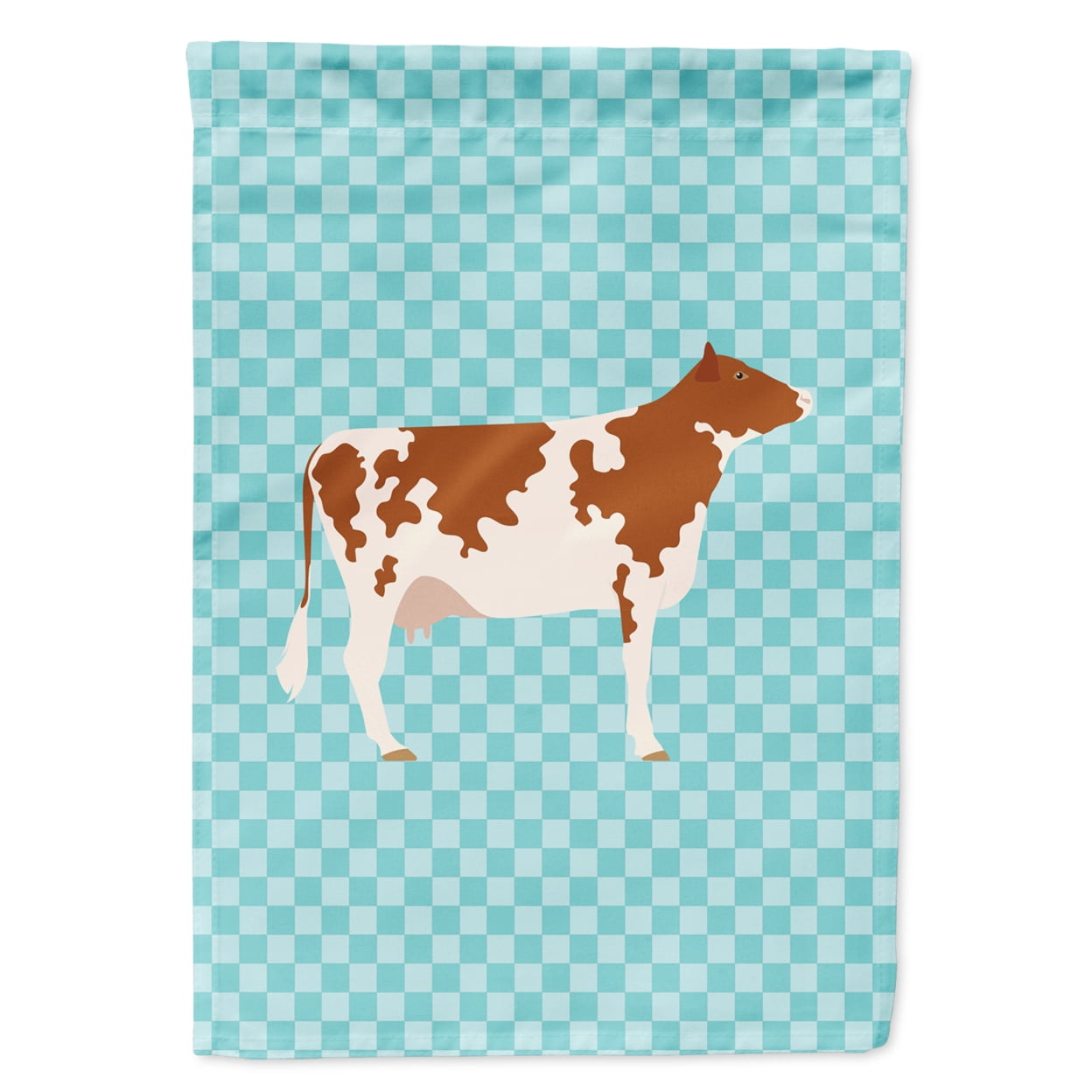 Ayrshire Cow Blue Check Garden Flag Size