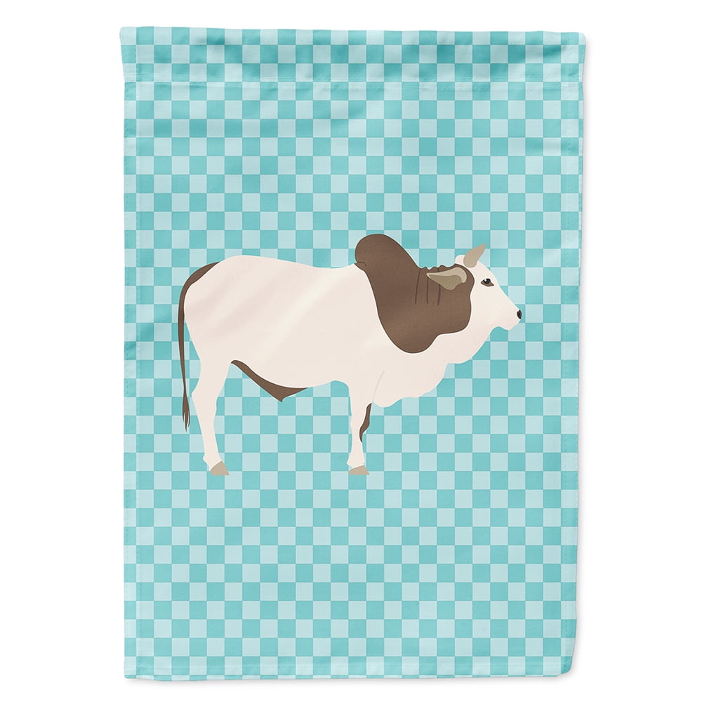 Malvi Cow Blue Check Flag Garden Size