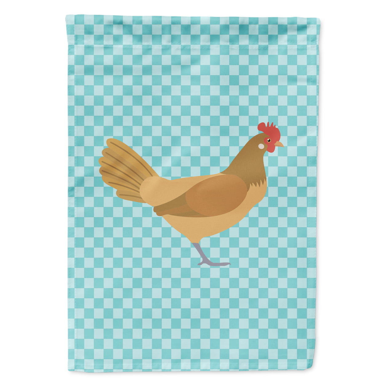 Frisian Friesian Chicken Blue Check Flag Garden Size
