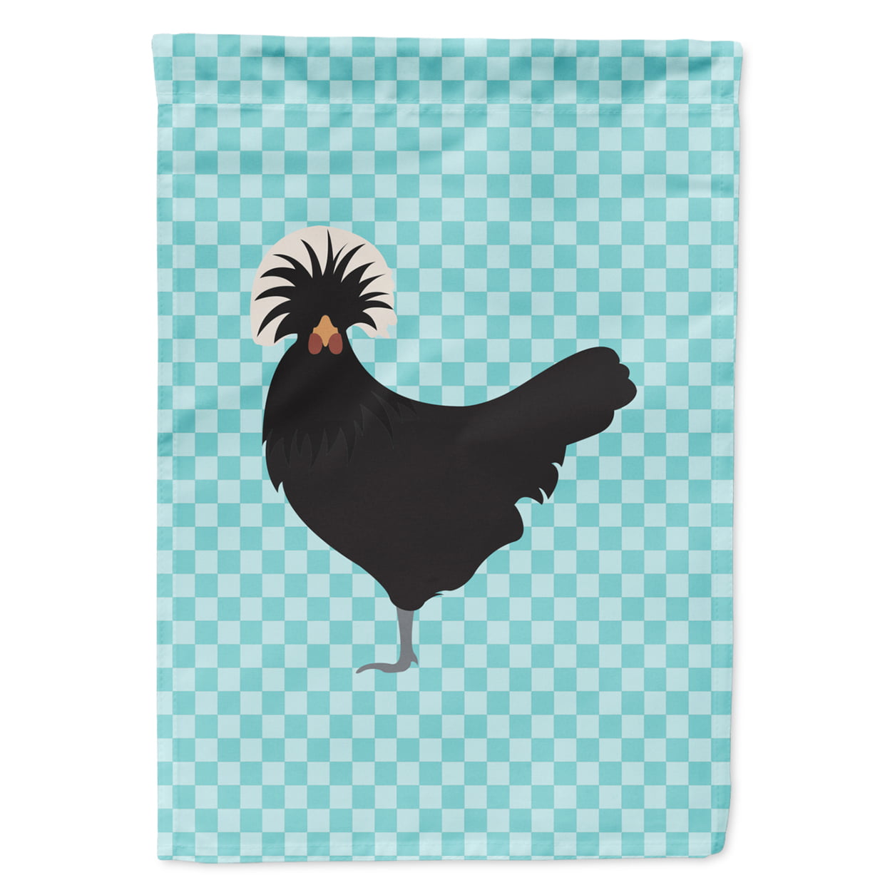 Polish Poland Chicken Blue Check Flag Garden Size