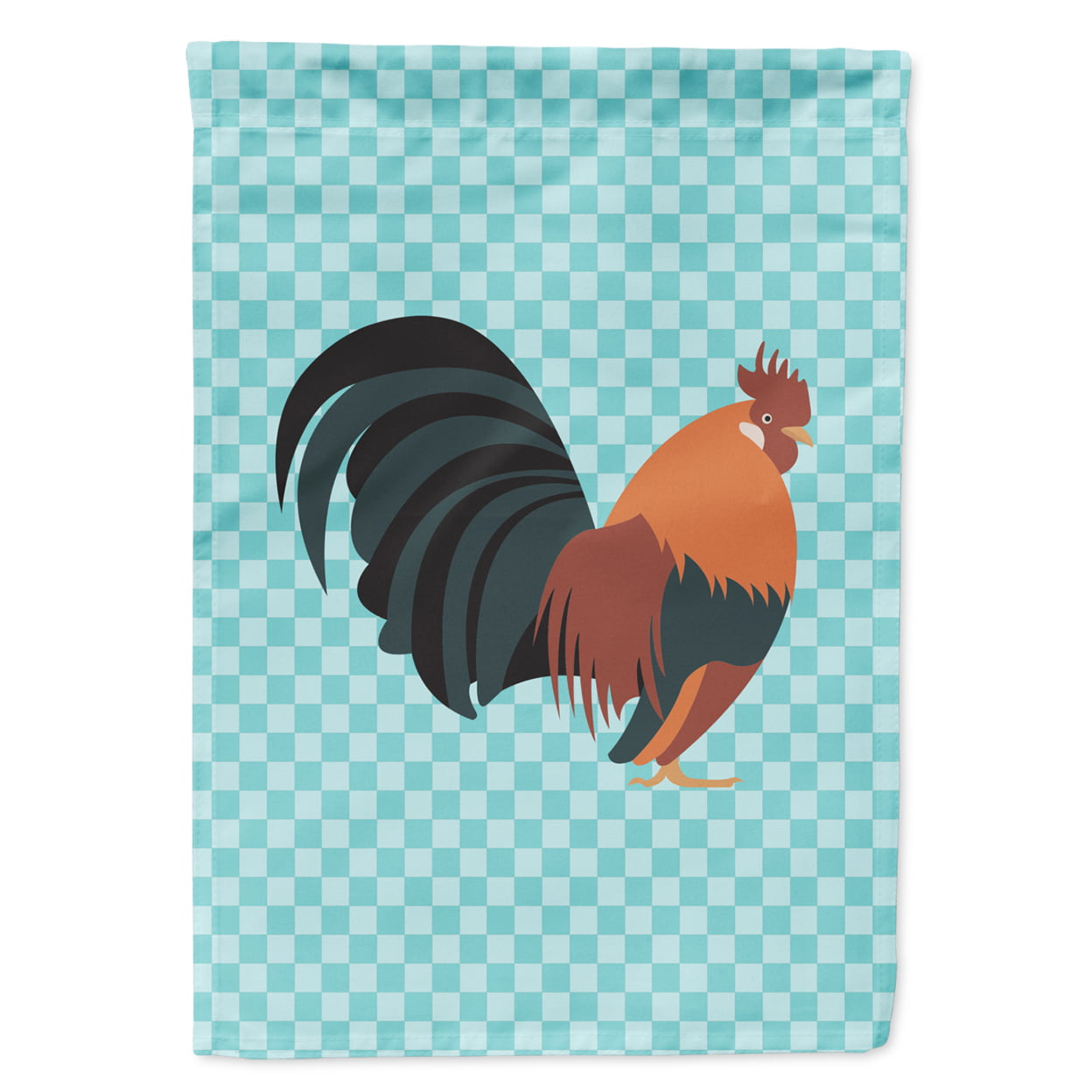 Dutch Bantam Chicken Blue Check Flag Garden Size