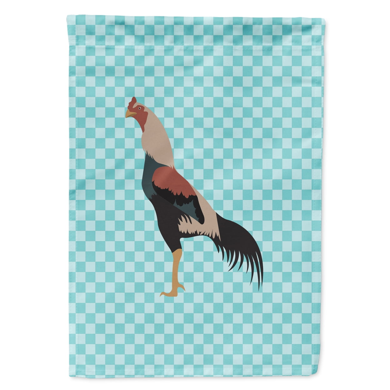 Kulang Chicken Blue Check Flag Garden Size