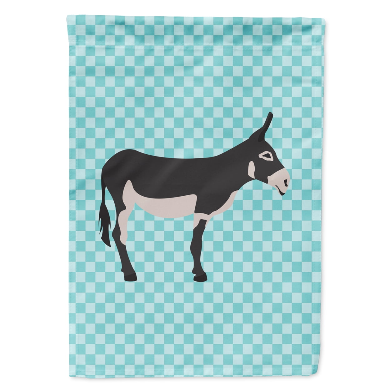 American Mammoth Jack Donkey Blue Check Flag Garden Size