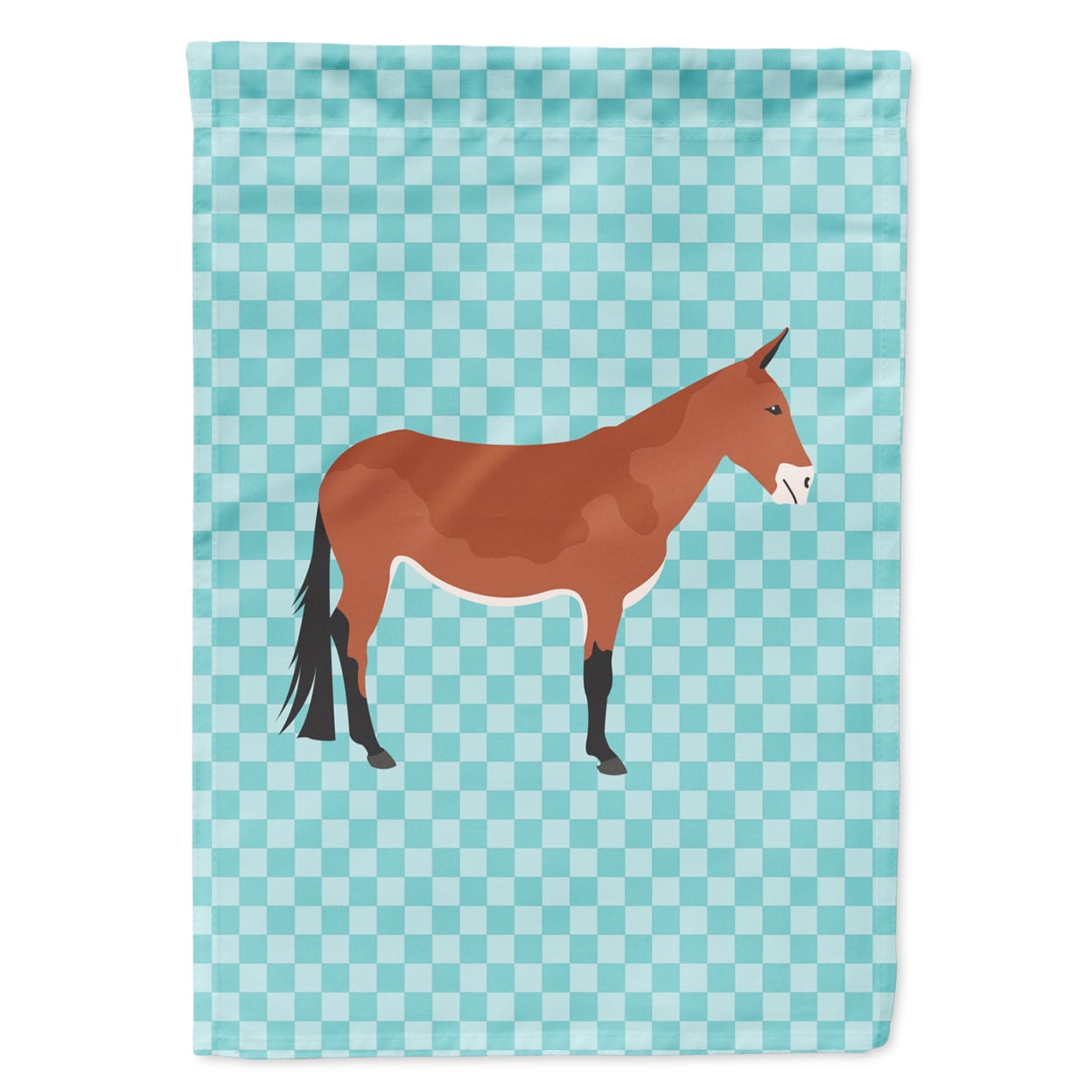 BB8019GF Mule Blue Check Flag Garden Size