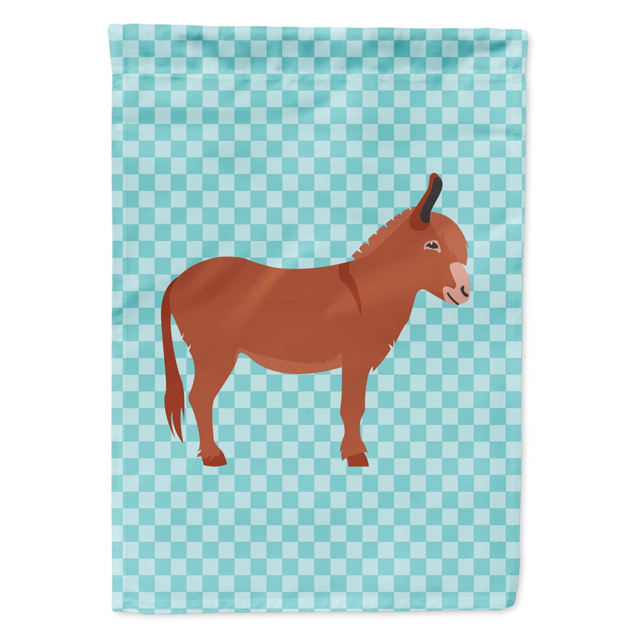 Irish Donkey Blue Check Flag Garden Size