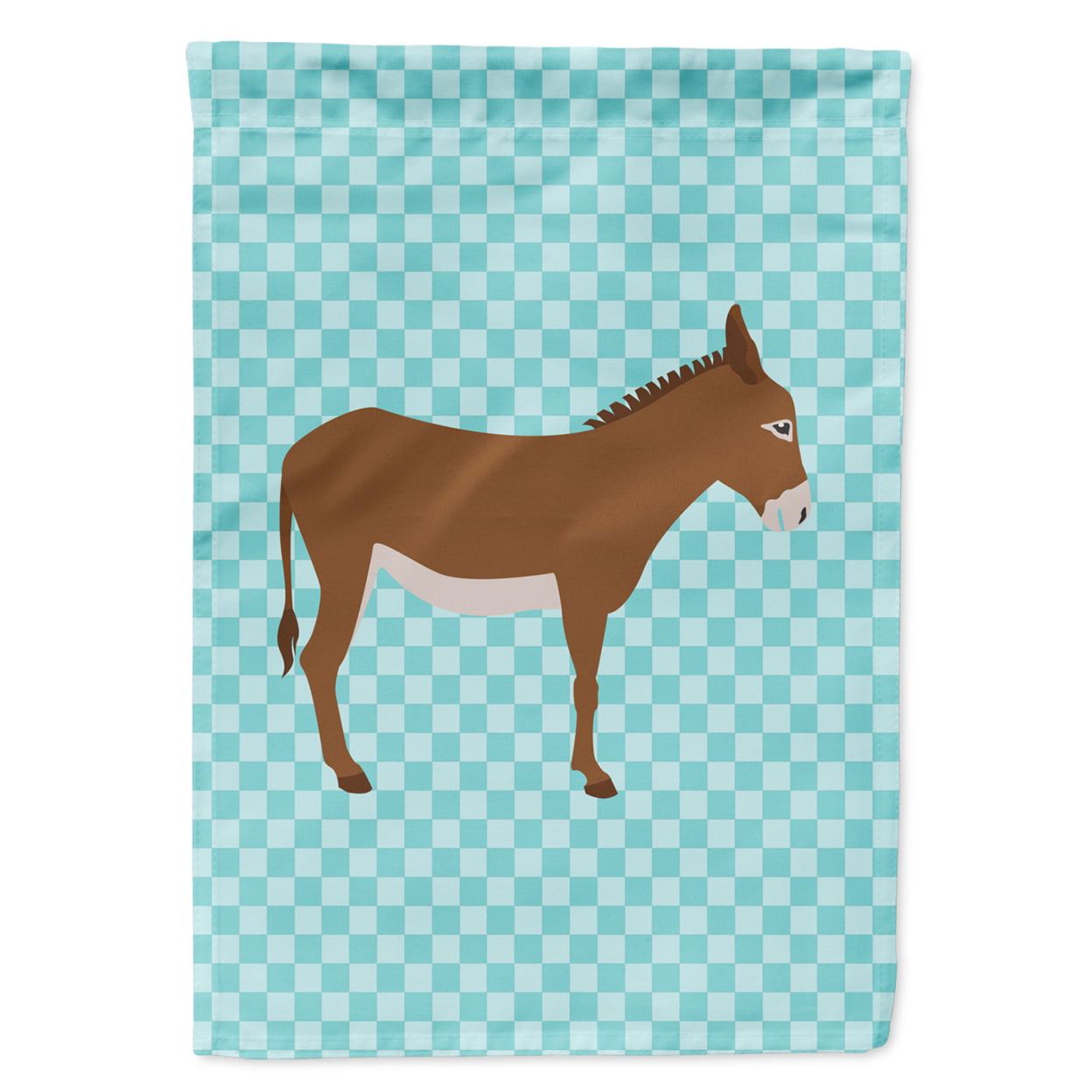 Cotentin Donkey Blue Check Flag Garden Size