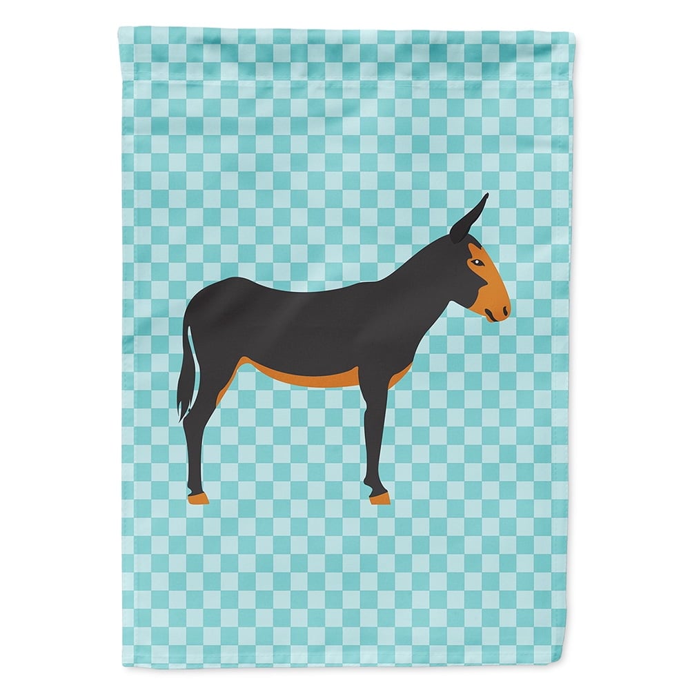 BB8029GF Catalan Donkey Blue Check Flag Garden Size