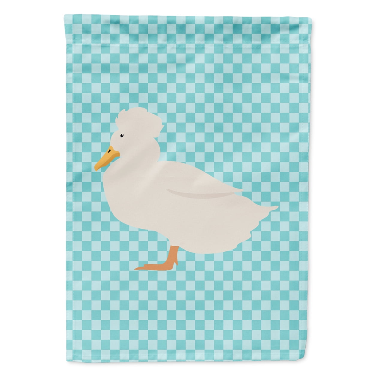 BB8031GF Crested Duck Blue Check Flag Garden Size