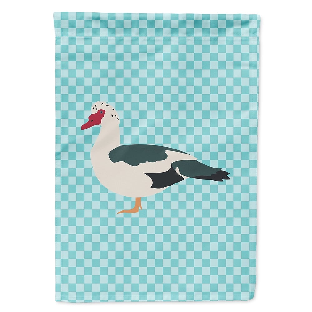 Muscovy Duck Blue Check Flag Garden Size