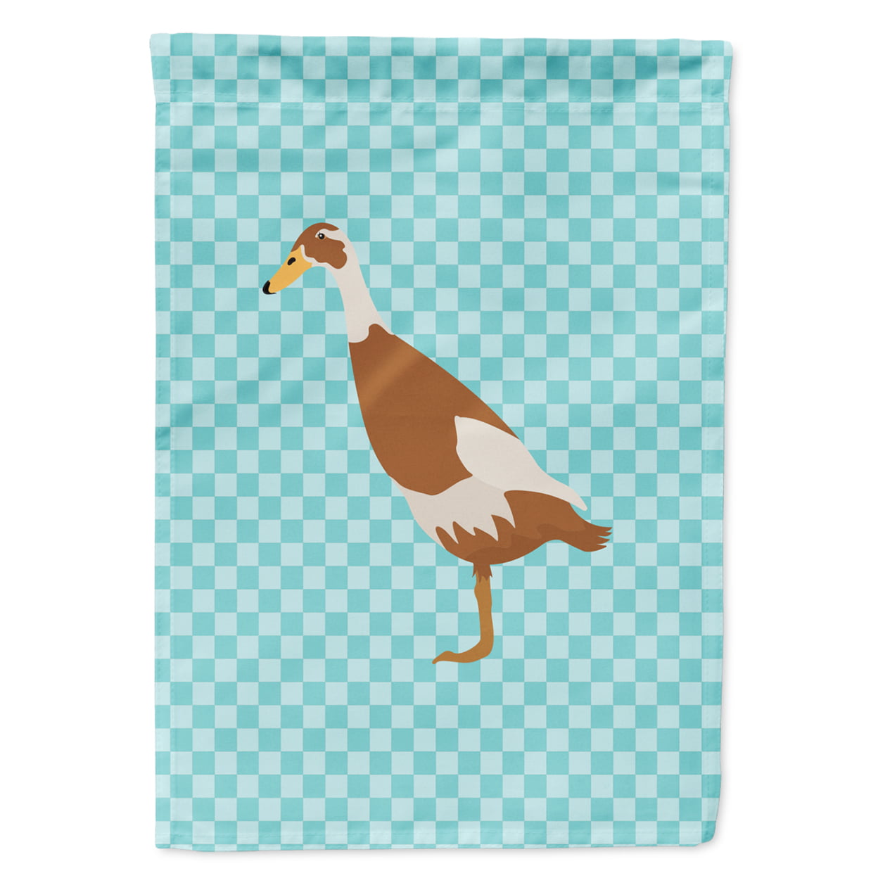 Indian Runner Duck Blue Check Flag Garden Size