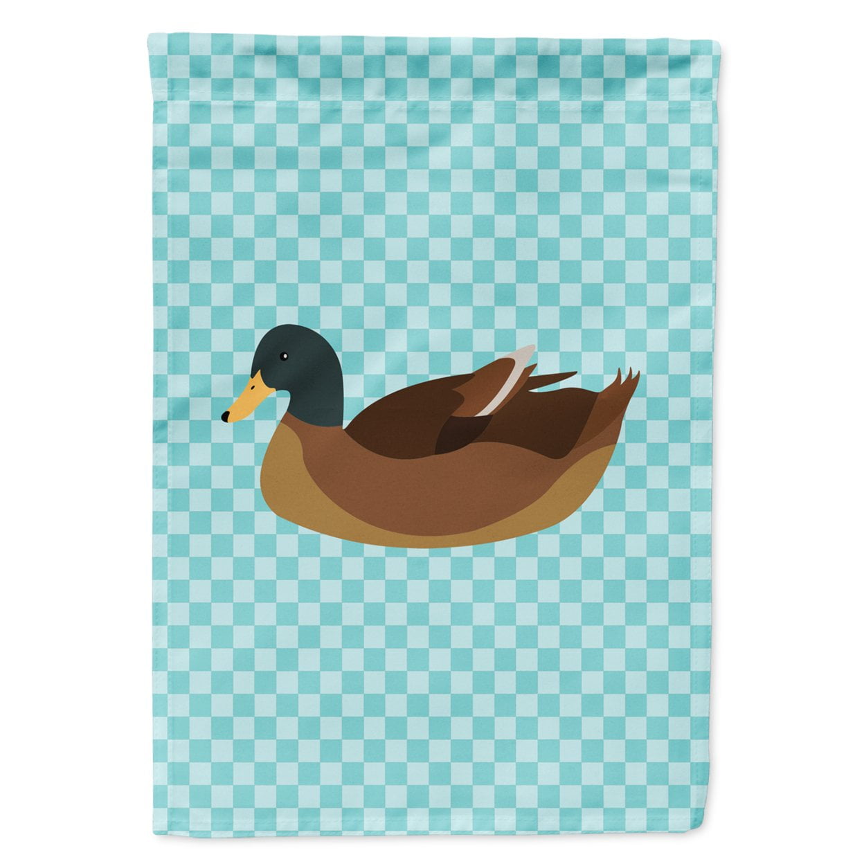 Khaki Campbell Duck Blue Check Flag Garden Size