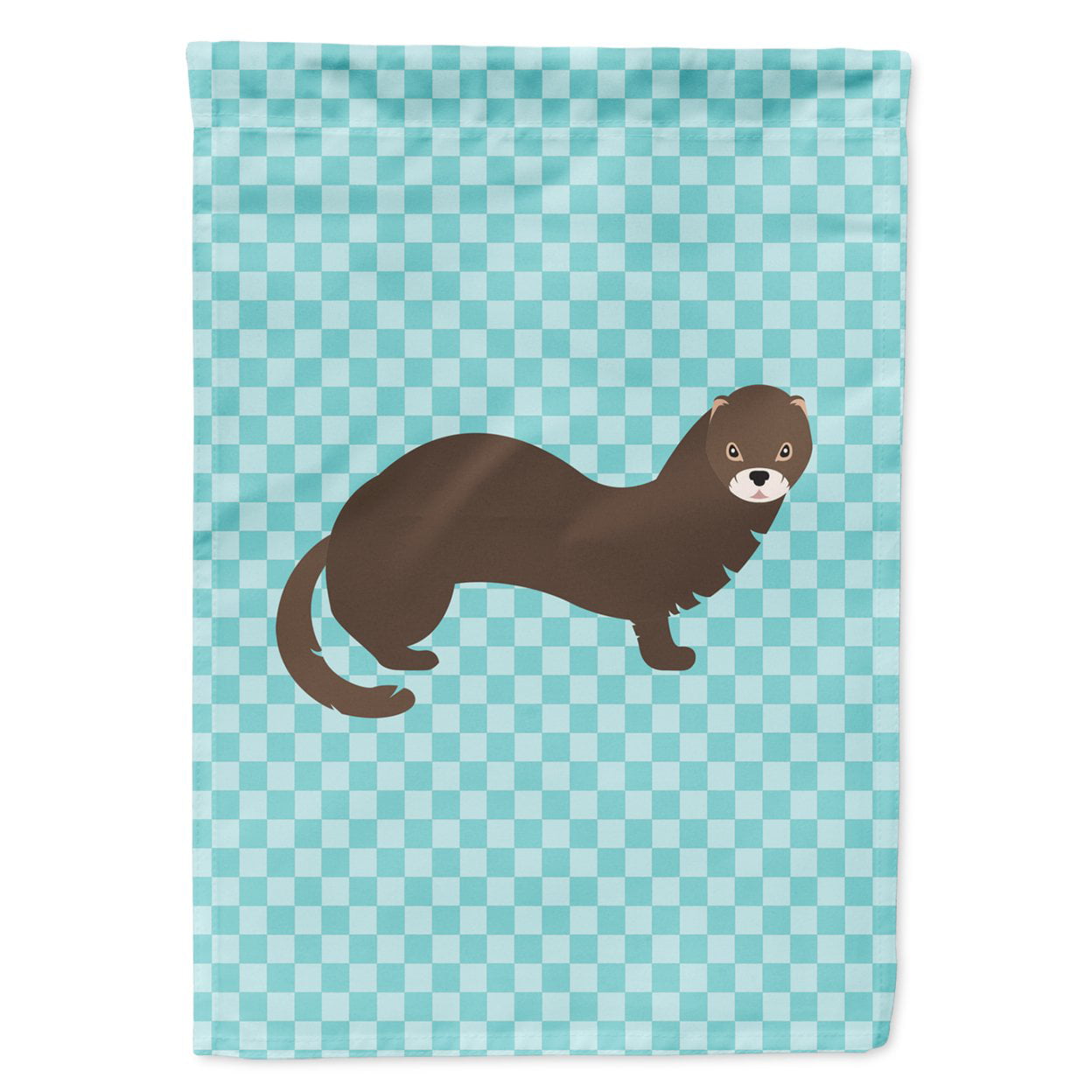 Russian Or European Mink Blue Check Flag Garden Size