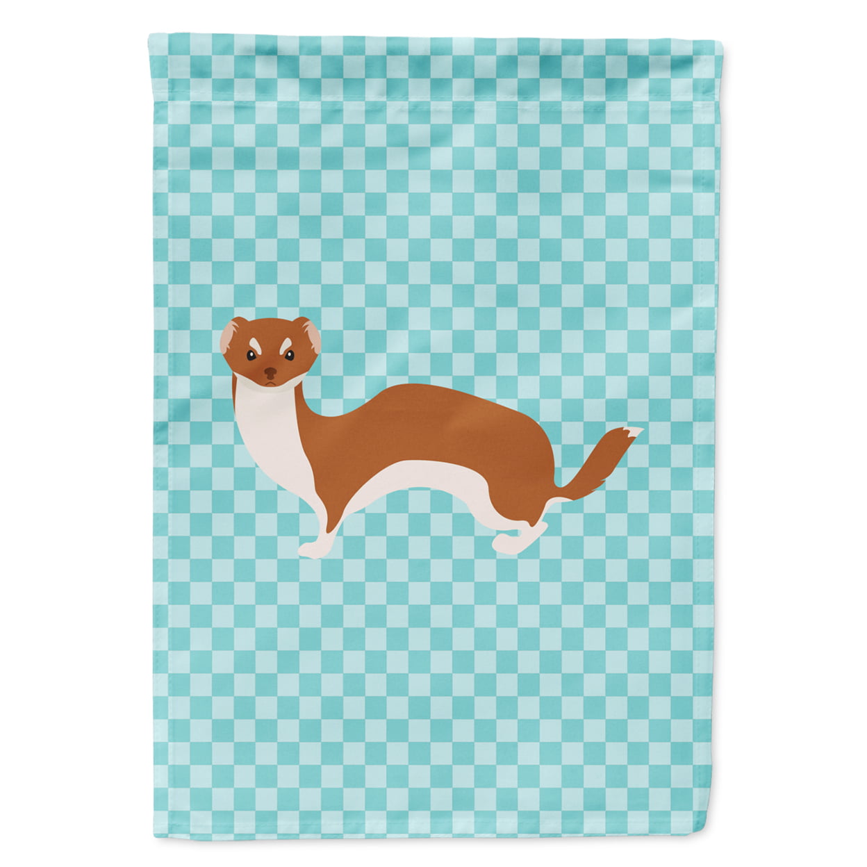 BB8044GF Weasel Blue Check Flag Garden Size