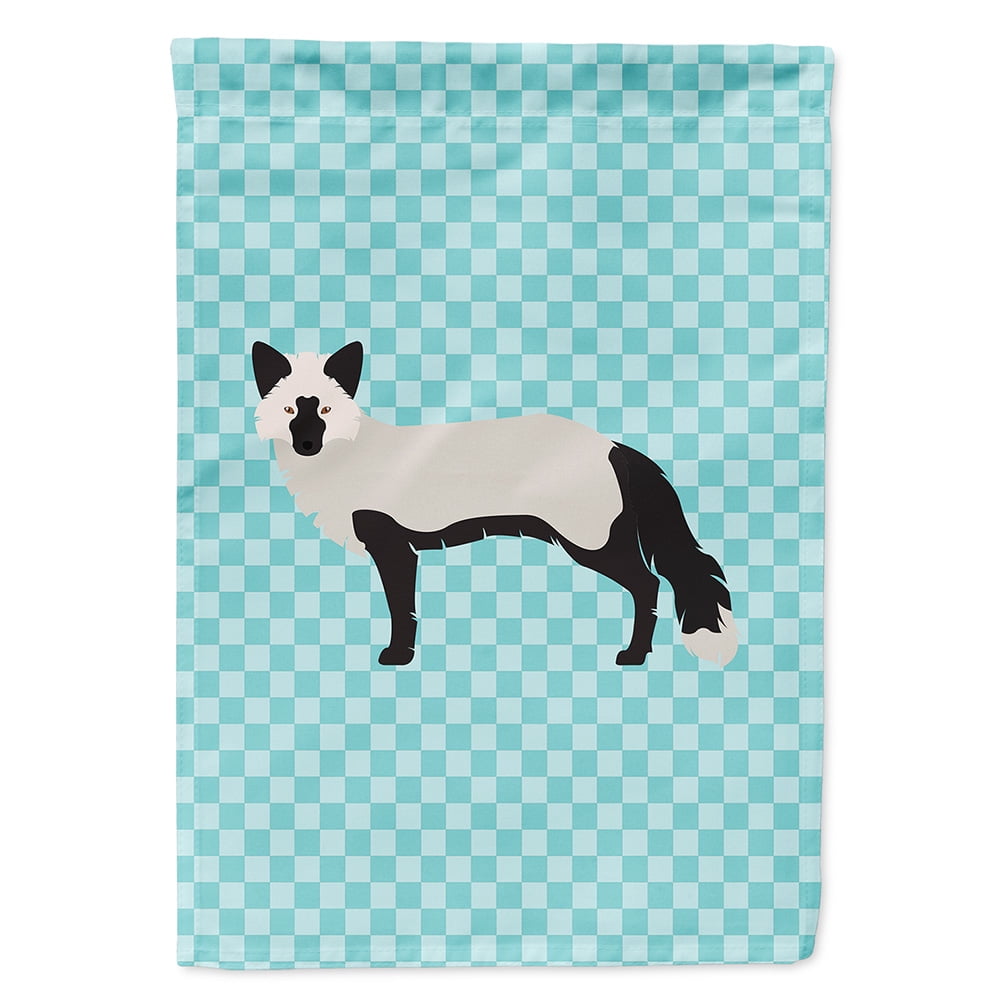Silver Fox Blue Check Flag Garden Size