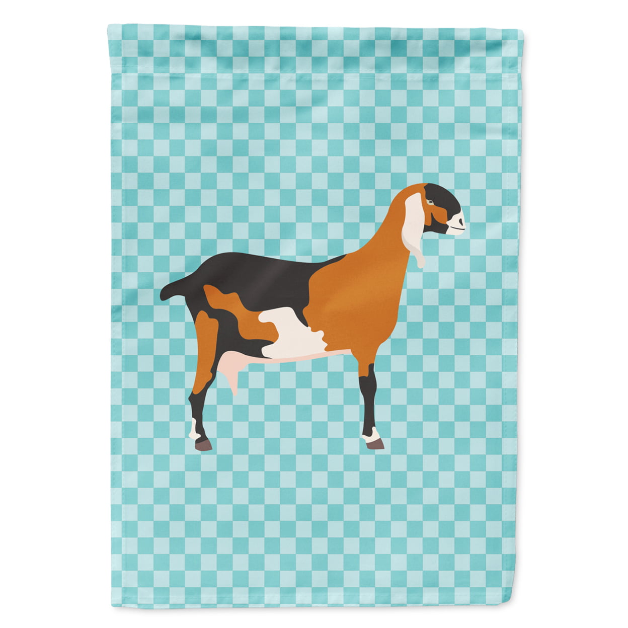 Anglo-Nubian Nubian Goat Blue Check Flag Garden Size
