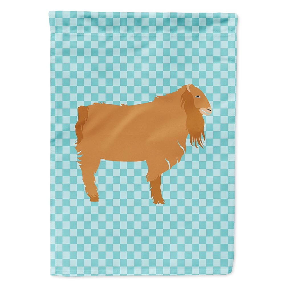 American Lamancha Goat Blue Check Flag Garden Size