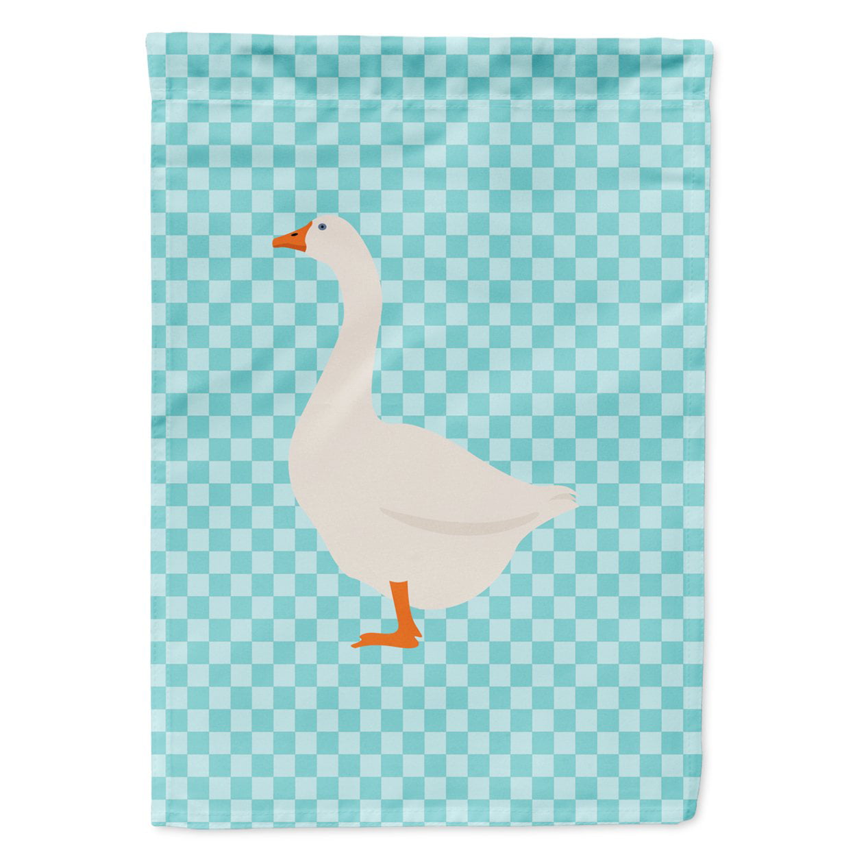 Embden Goose Blue Check Flag Garden Size