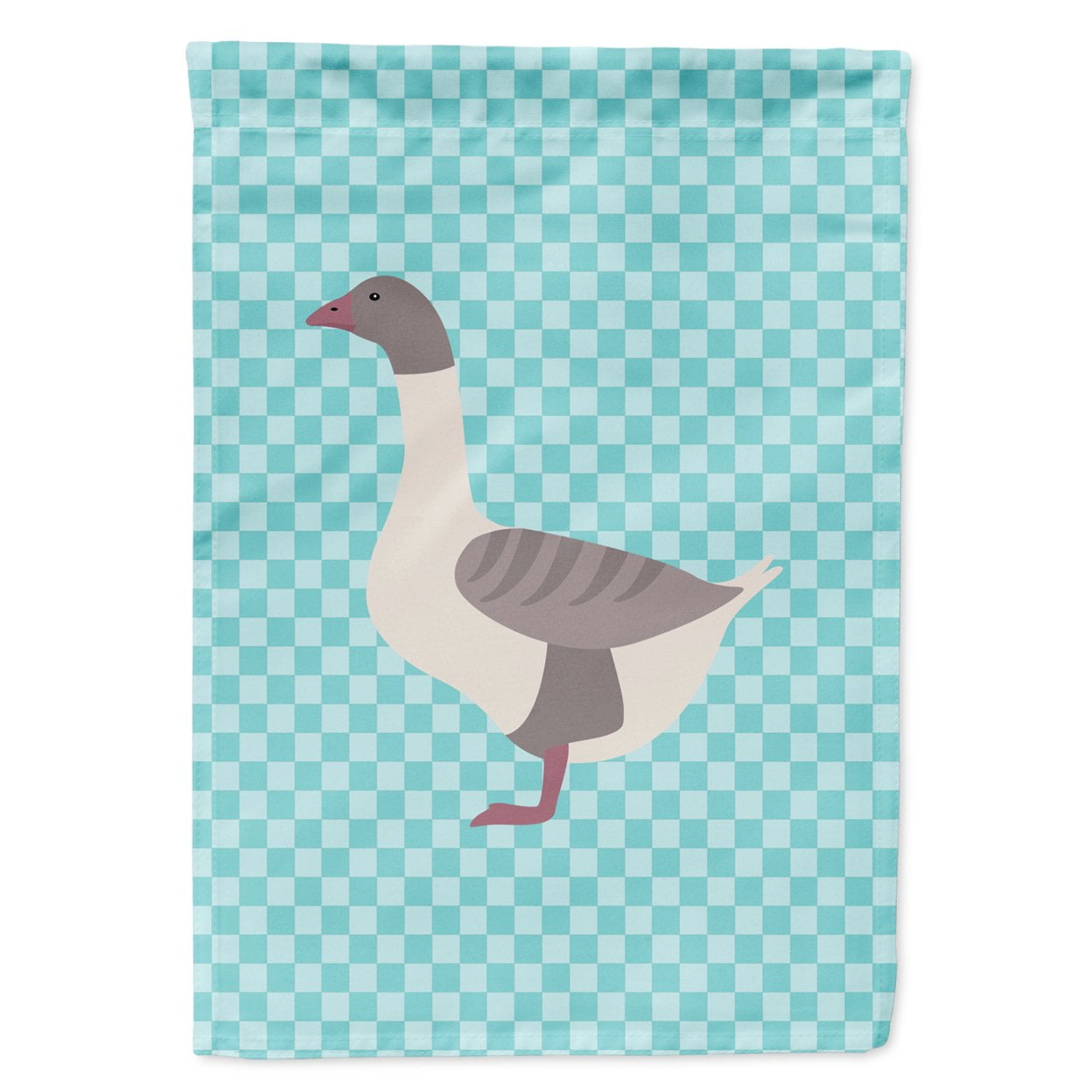 Buff Grey Back Goose Blue Check Flag Garden Size
