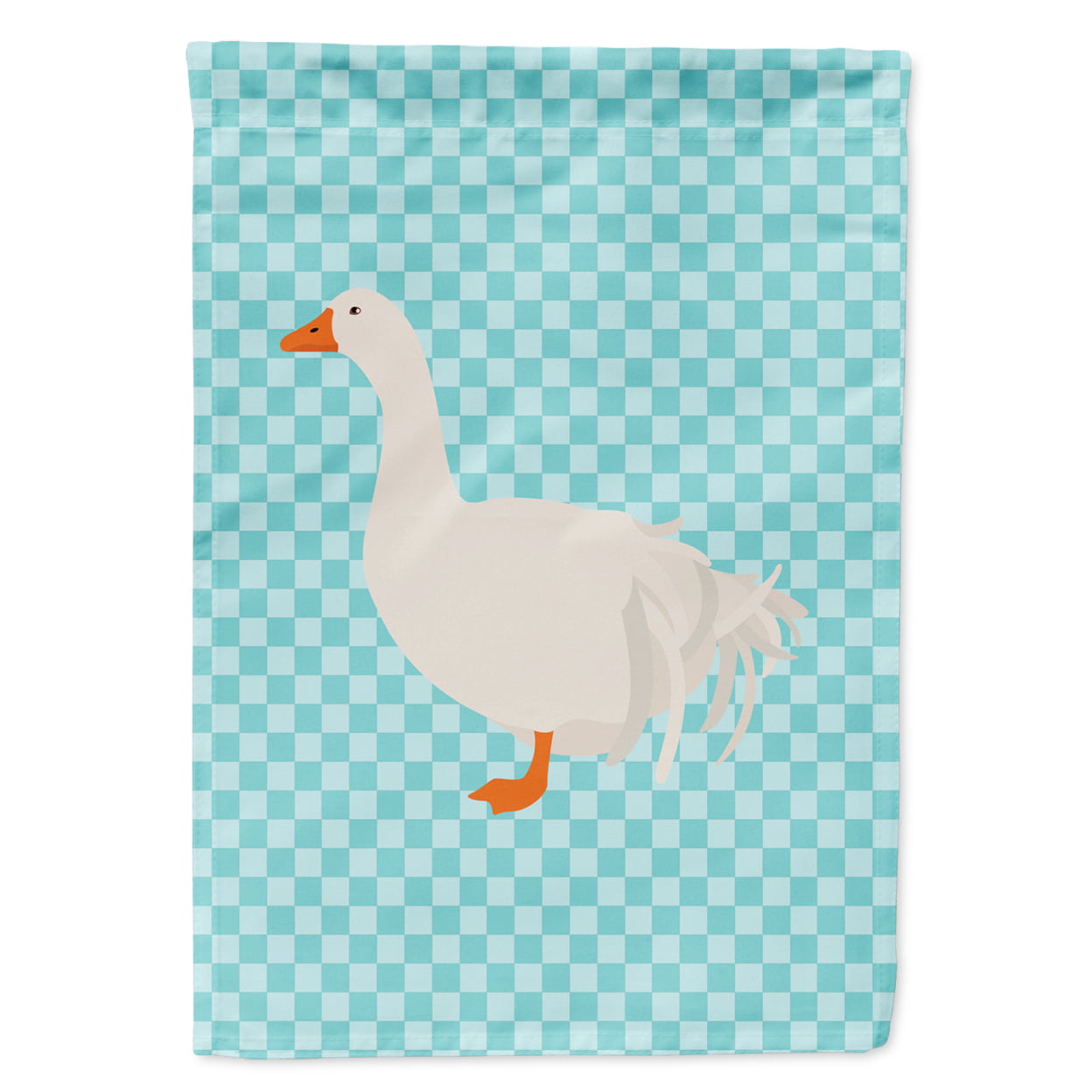 Sebastopol Goose Blue Check Flag Garden Size